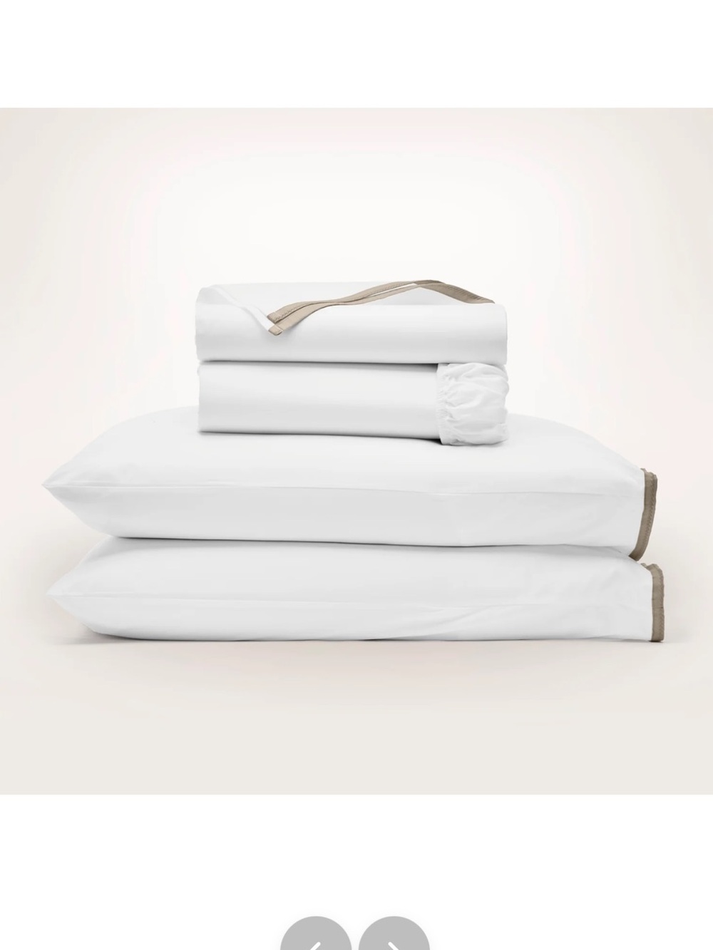 Boll & branch percale framed Whiteoak Sheet Set Tan Hem Cotton split kind